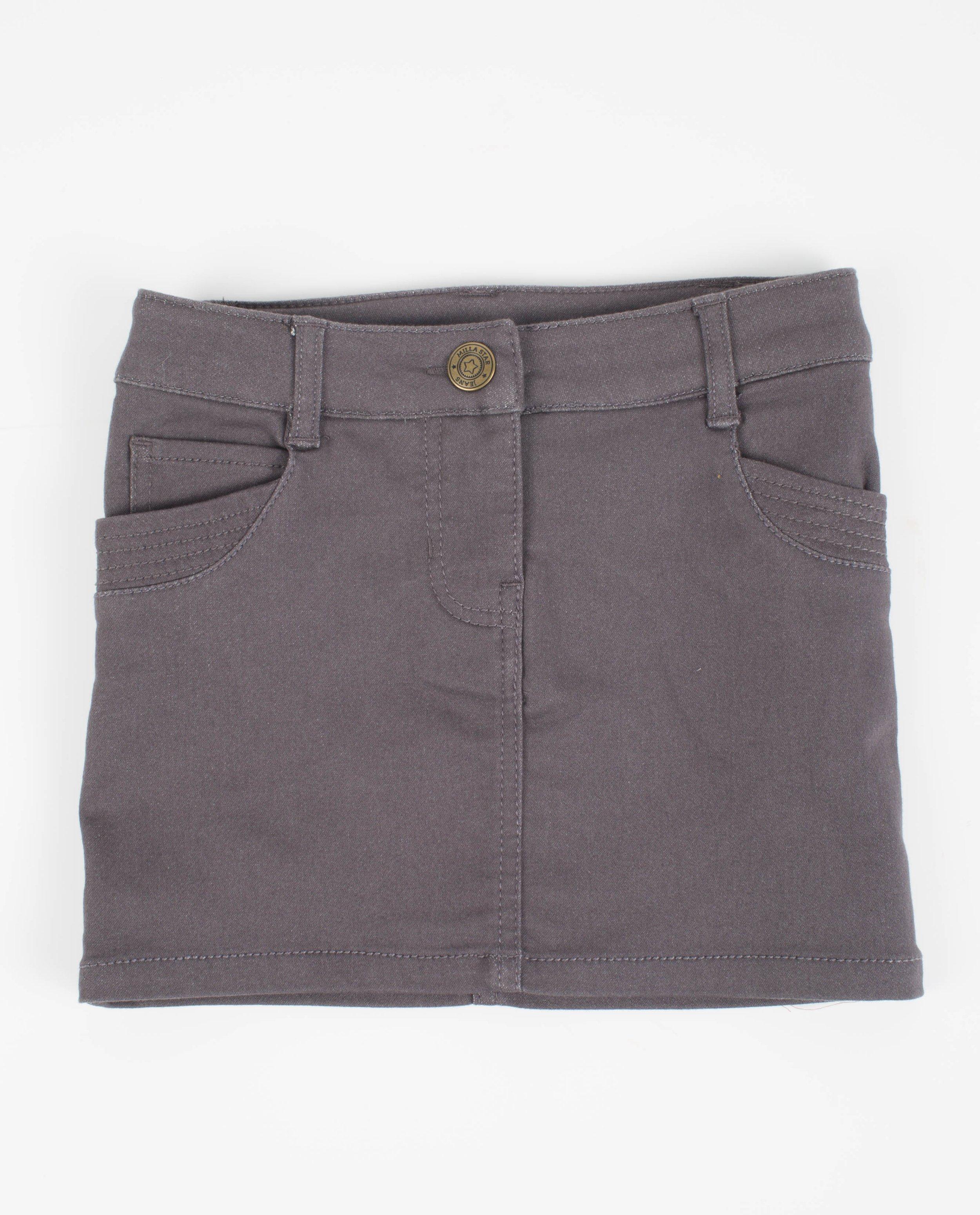 Rokken - Grijze jeansrok, sweat denim