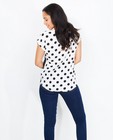 Hemden - Witte blouse met polka dots