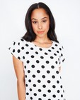 Hemden - Witte blouse met polka dots
