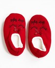 Rode pantoffels met imitatiepels - null - JBC