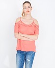 Koraalrode off-shoulder blouse - null - JBC