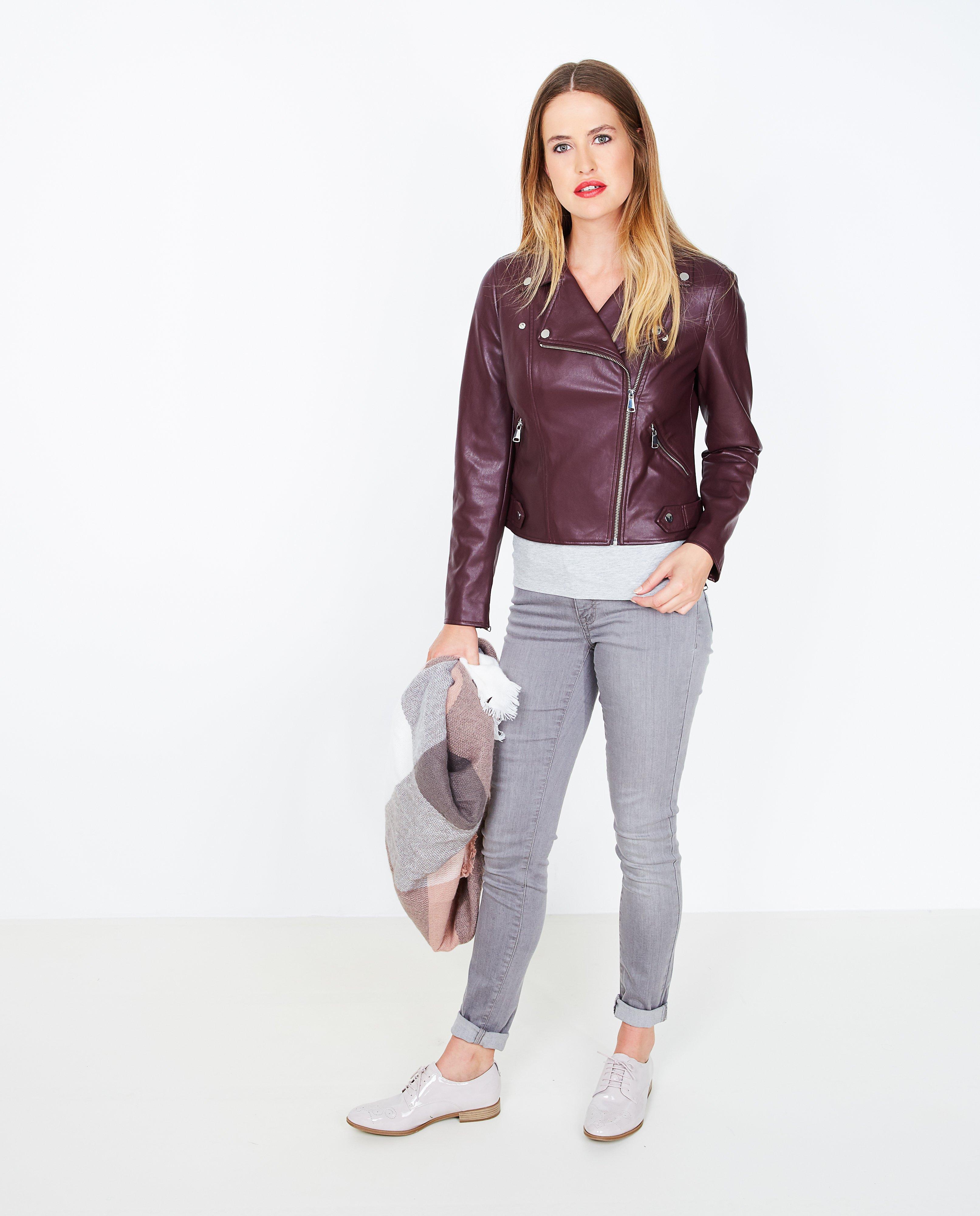 Leren jasjes - Paarse biker jasje