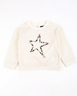 Roomwitte glittersweater met ster - null - JBC