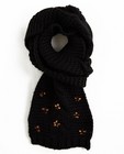 Écharpe noire en tricot - avec des pierres décoratives - JBC