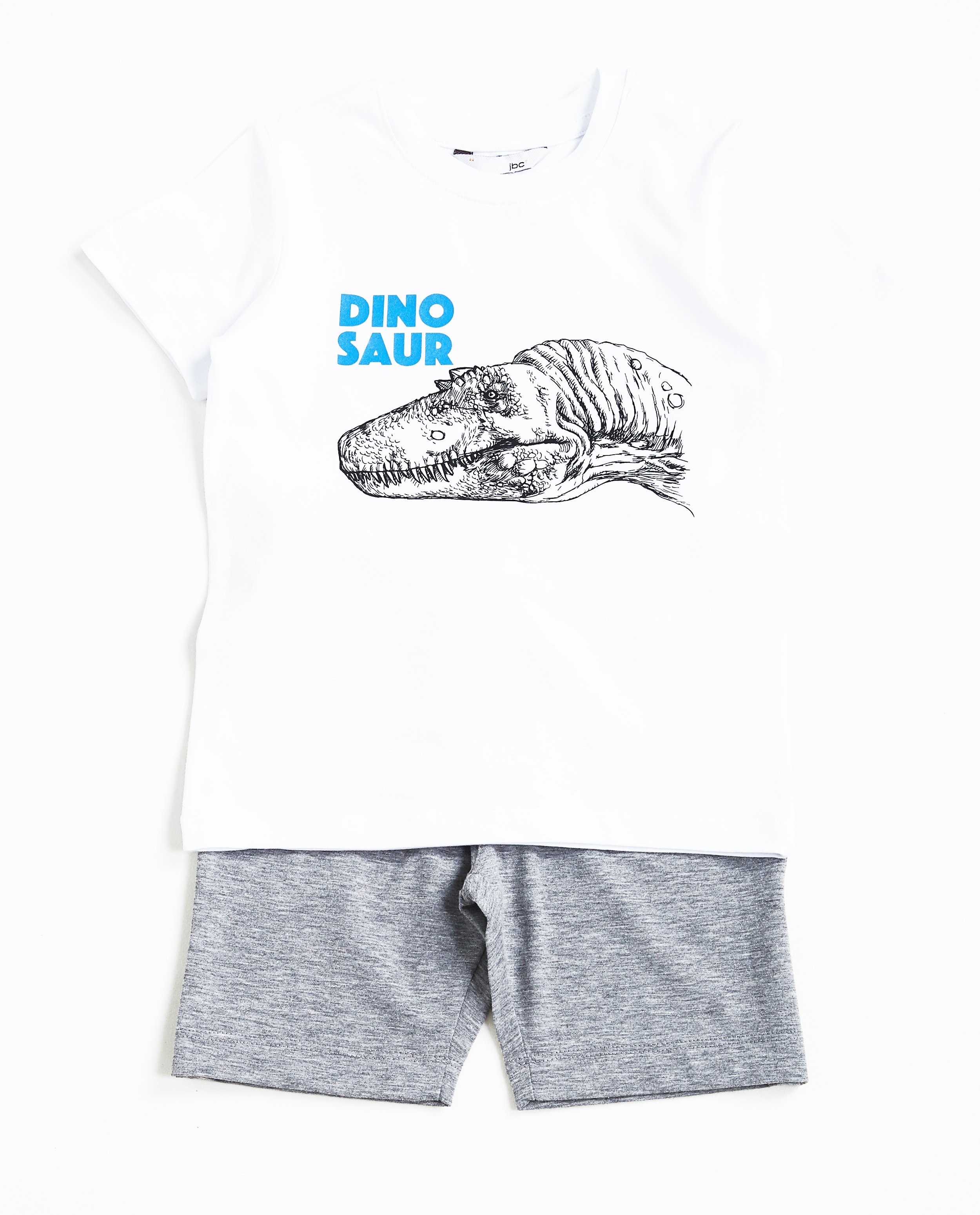 Witte pyjama met dinosaurusprint