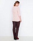 Pantalons - Burgundy broek met coating