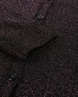 Cardigan - Zwart vest met paarse metaaldraad