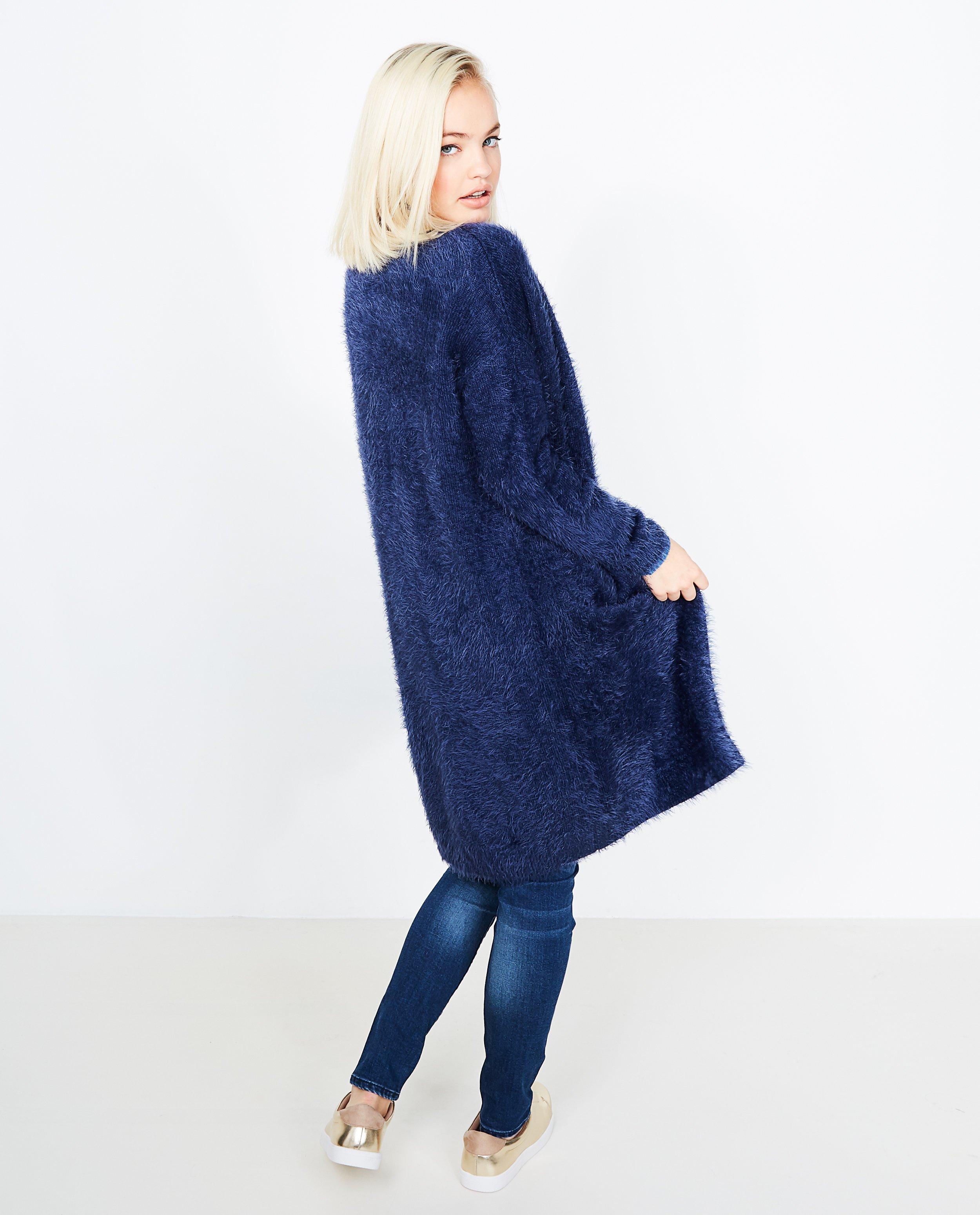 Lang fluffy vest - Product Detail - donkerblauw - afbeelding nummer 3