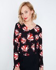 Chemises - Zwarte blouse met bold bloemenprint