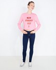 Sweaters - Roze cropped sweater met print