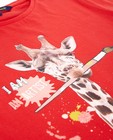 T-shirts - Rode longsleeve met girafprint I AM