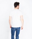 T-shirts - Wit gespikkeld T-shirt met opschrift
