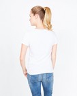 T-shirts - Wit T-shirt met print en parels