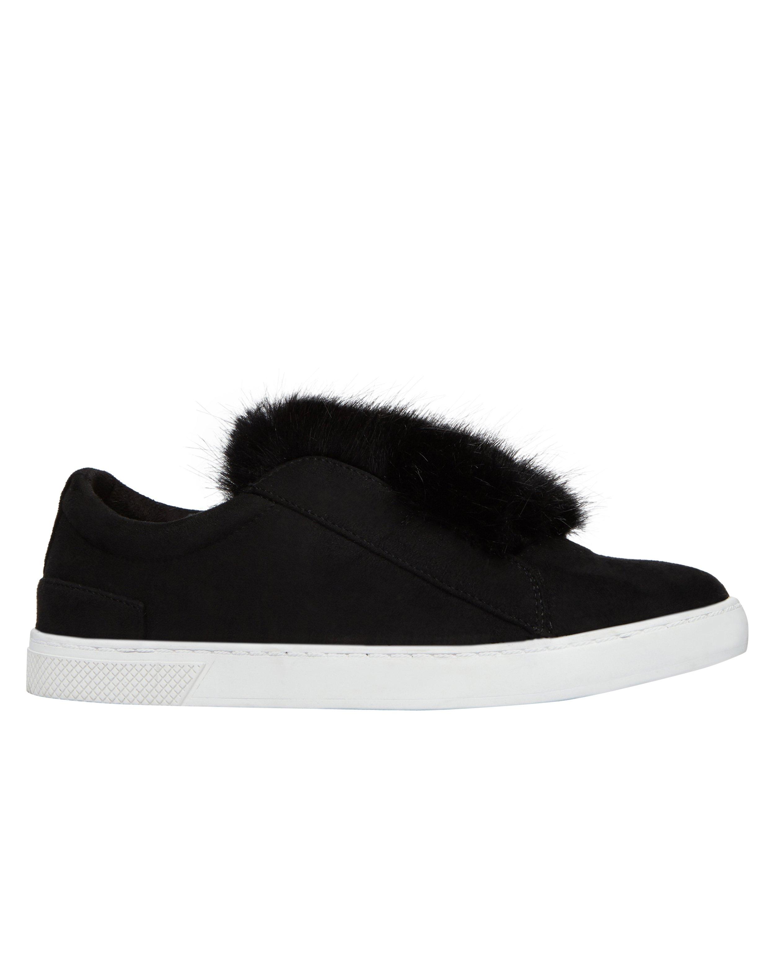 Zwarte sneaker met imitatiebont - null - Call it Spring