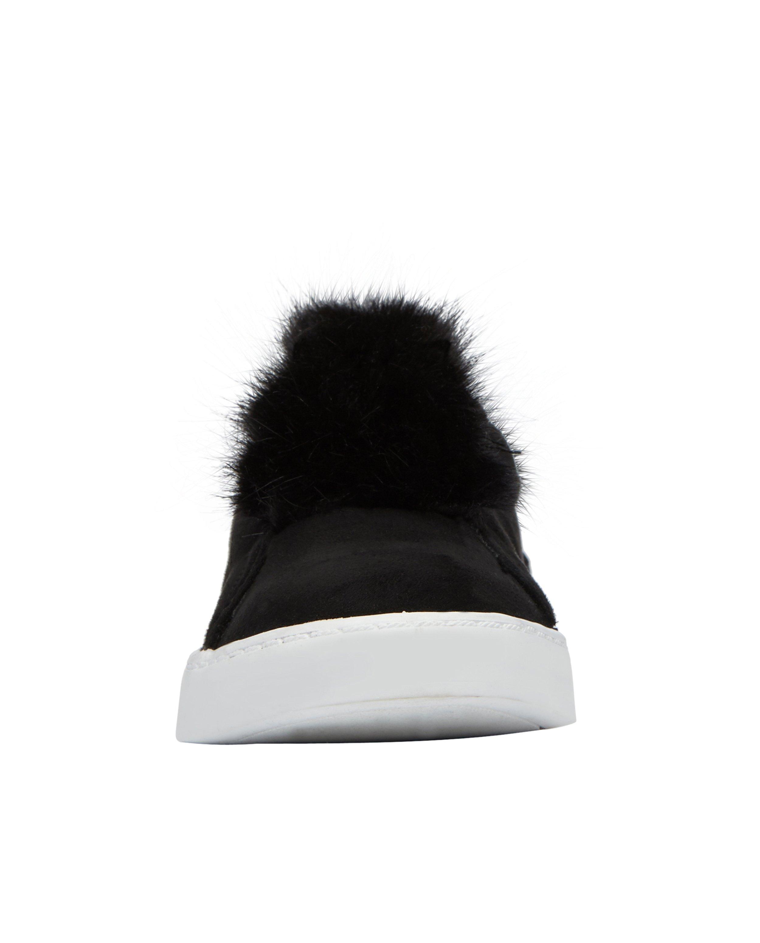 Schoenen - Zwarte sneaker met imitatiebont