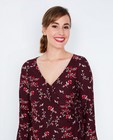 Chemises - Burgundy wikkelblouse, floral print