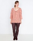 Oudroze blouse met veterdetail - null - Lena Lena