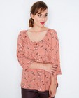 Hemden - Oudroze blouse met veterdetail