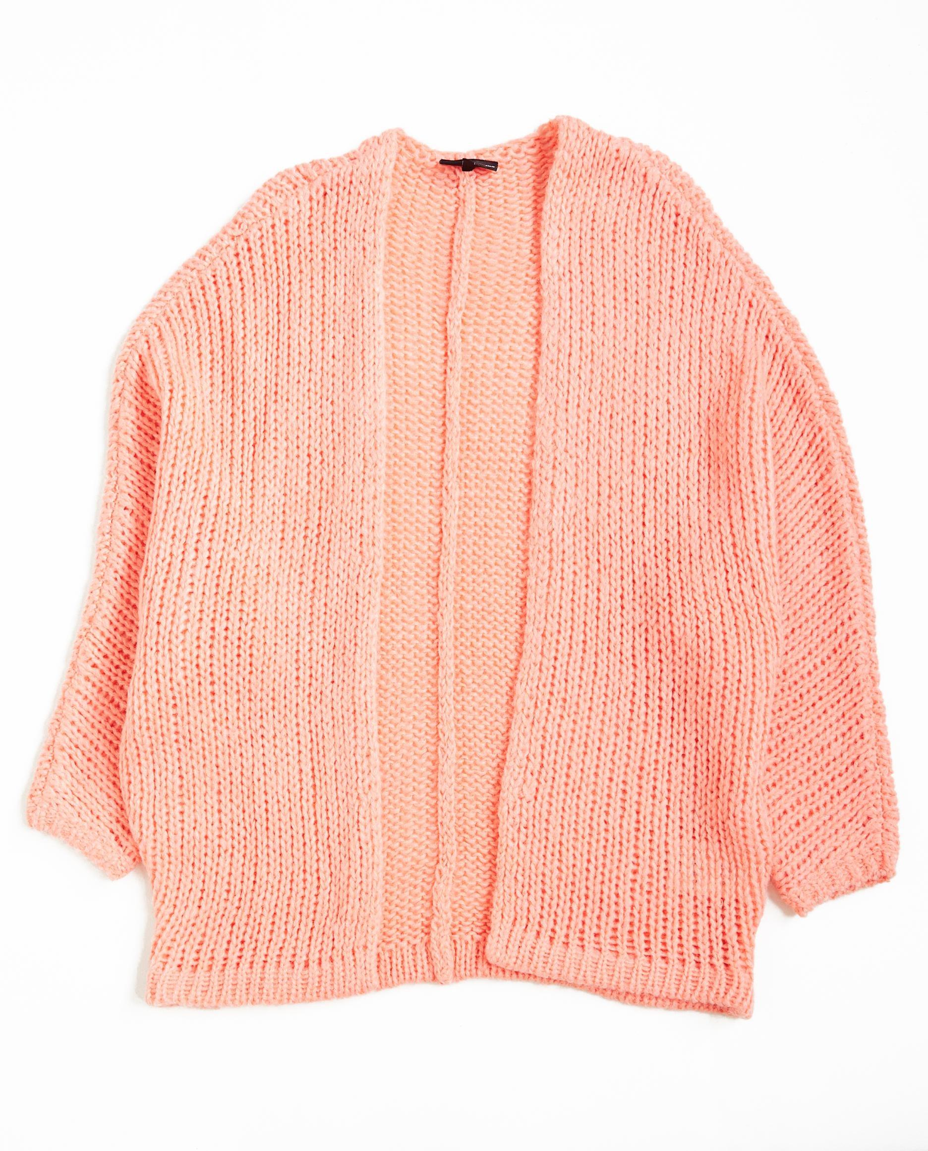 Cardigans - Suikerspinroze grofgebreid vest