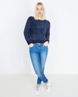Truien - Donkerblauwe velvet sweater