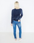 Truien - Donkerblauwe velvet sweater