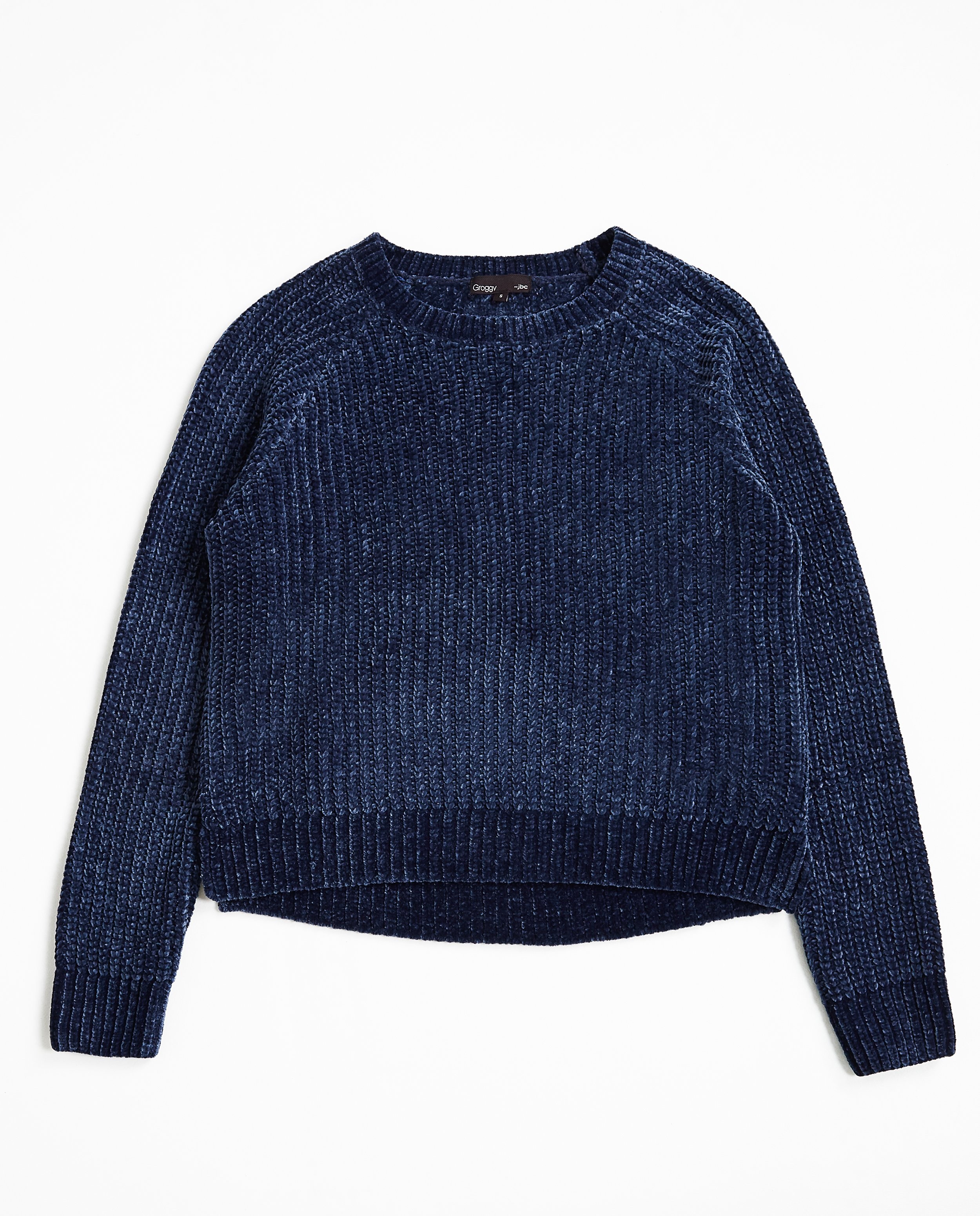Pulls - Donkerblauwe velvet sweater