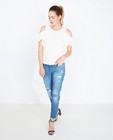 T-shirts - Roomwitte blouse, blote schouders