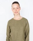 Sweaters - Kaki sweater met glitterprint
