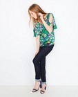 Hemden - Smaragdgroene blouse, florale print