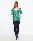 Hemden - Smaragdgroene blouse, florale print
