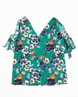 Chemises - Smaragdgroene blouse, florale print