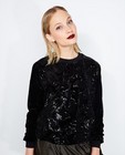 Truien - Zwarte velvet sweater Soft Rebels
