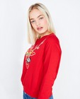Sweaters - Rode kersttrui met velcro patches