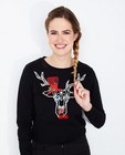 Sweaters - Zwarte kersttrui met velcro patches