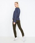 Broeken - Kaki super skinny jeans met parels
