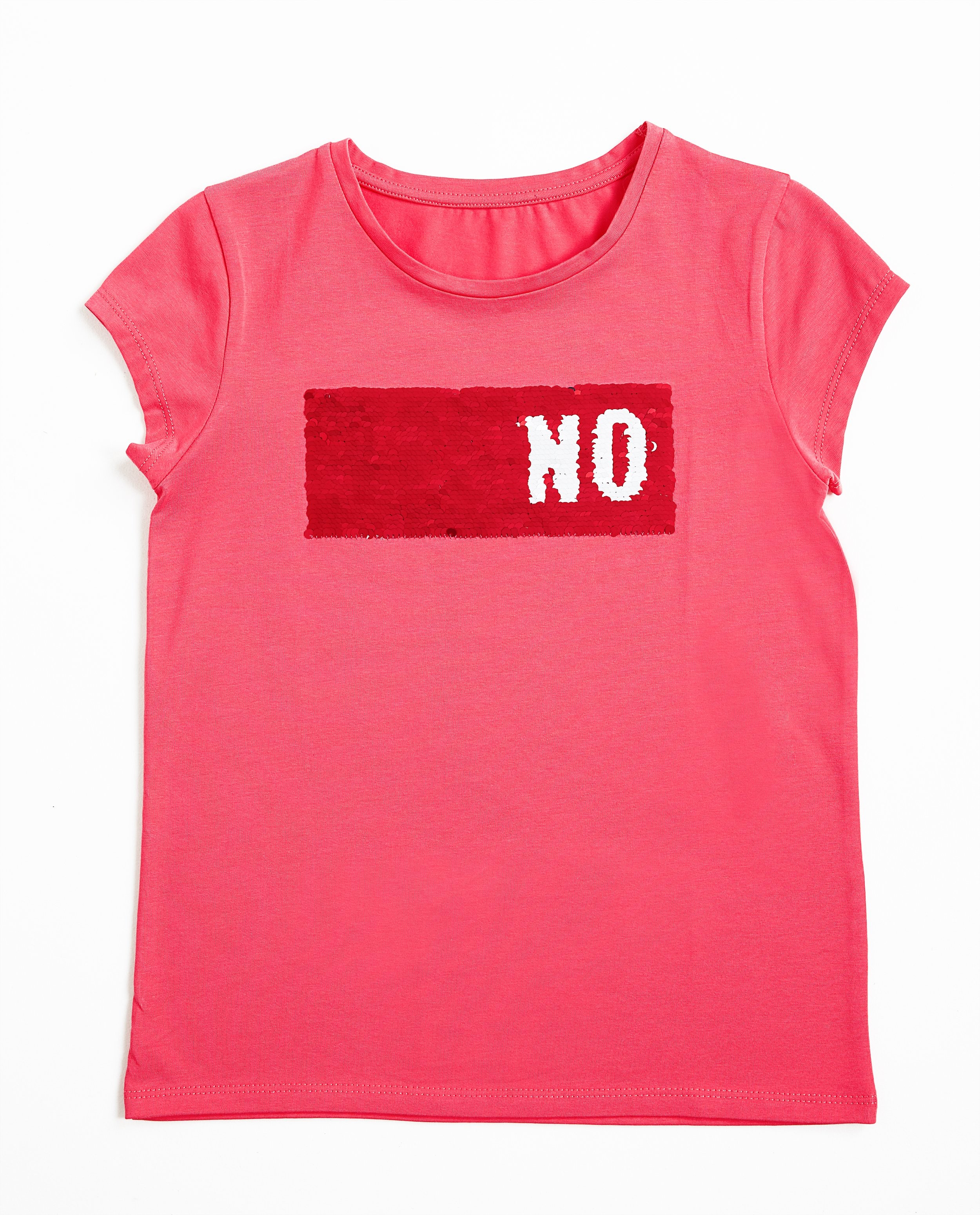 T-shirts - T-shirt rose à paillettes réversibles
