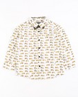 Chemises - Wit hemd met tijgerprint + strikje