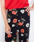 Broeken - Zwarte culotte met florale print