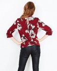 Chemises - Bordeauxrode blouse met chocker hals