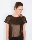 T-shirts - Metallic blouse met rugdetail