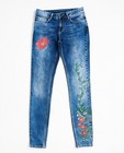 Jeans - Blauwe jeans met geborduurde print
