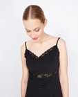 Nachtkleding - Zwarte slip dress met kant PEP