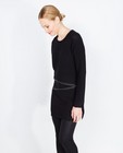 Truien - Zwarte geribde trui met ritsen PEP