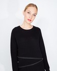 Truien - Zwarte geribde trui met ritsen PEP
