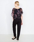 Chemises - Zwarte blouse met florale print PEP