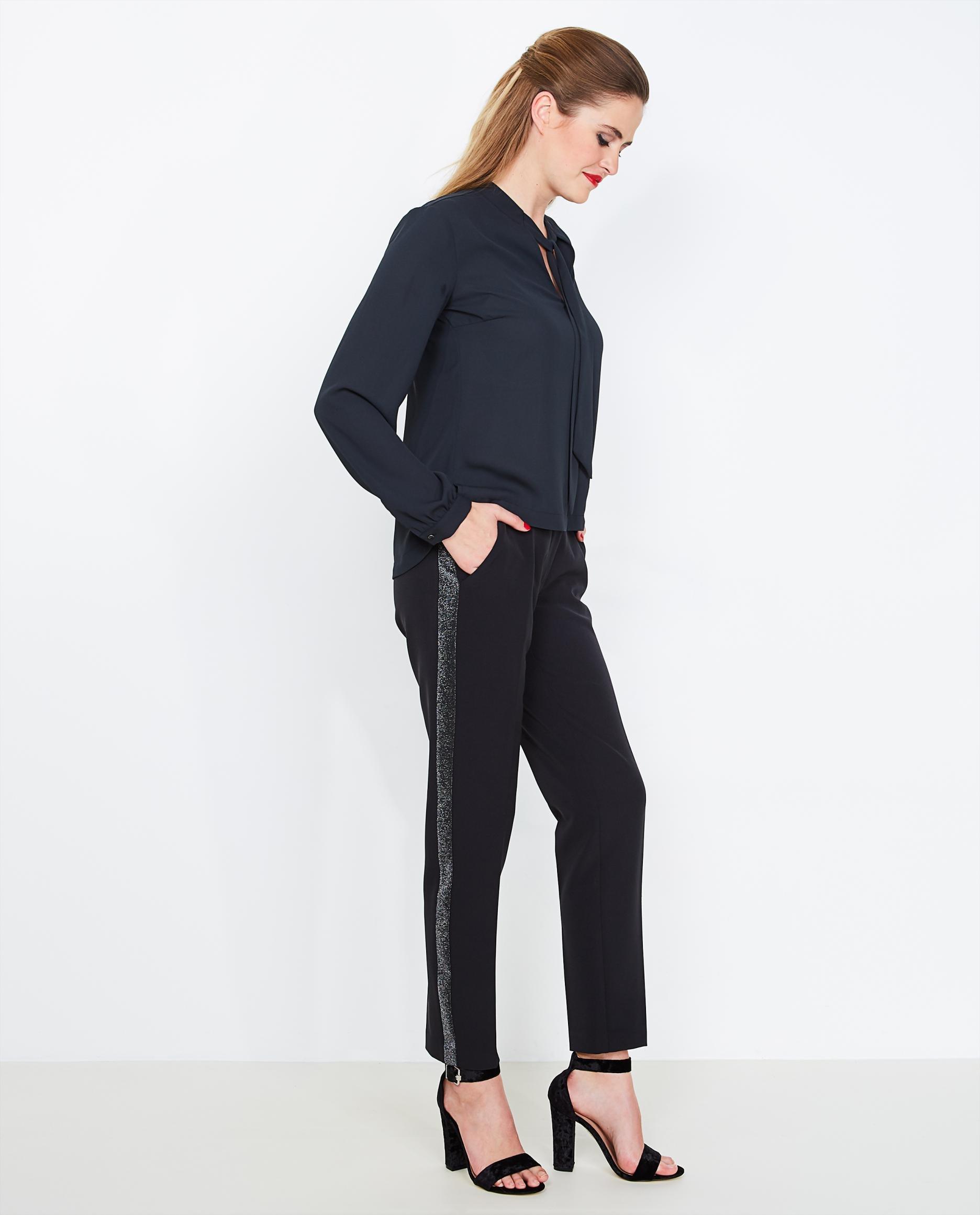 Broeken - Zwarte geklede broek met glitter