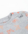 T-shirts - Grijze longsleeve met vlinderprint