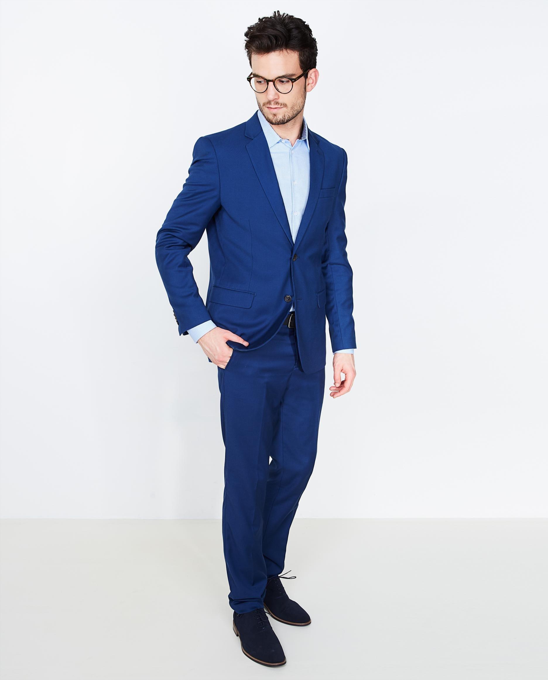 Blazer bleu roi habillé - avec de la viscose, slim fit - Iveo