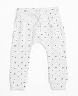 Pantalon molletonné blanc - en coton bio, à pois - JBC