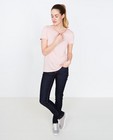 T-shirt rose en coton bio - avec encolure à paillettes - JBC